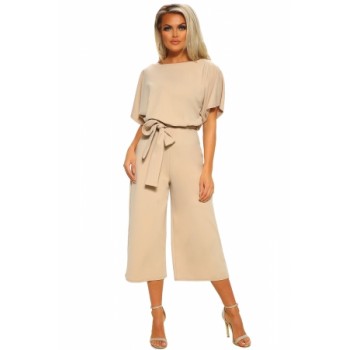 Black Always Chic Belted Culotte Jumpsuit Blue Apricot Sky 